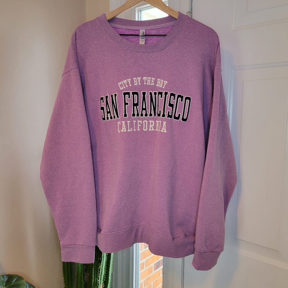 AC Sport‎ San Francisco Purple Heavyweight Soft Crewneck With Pockets, Size XL